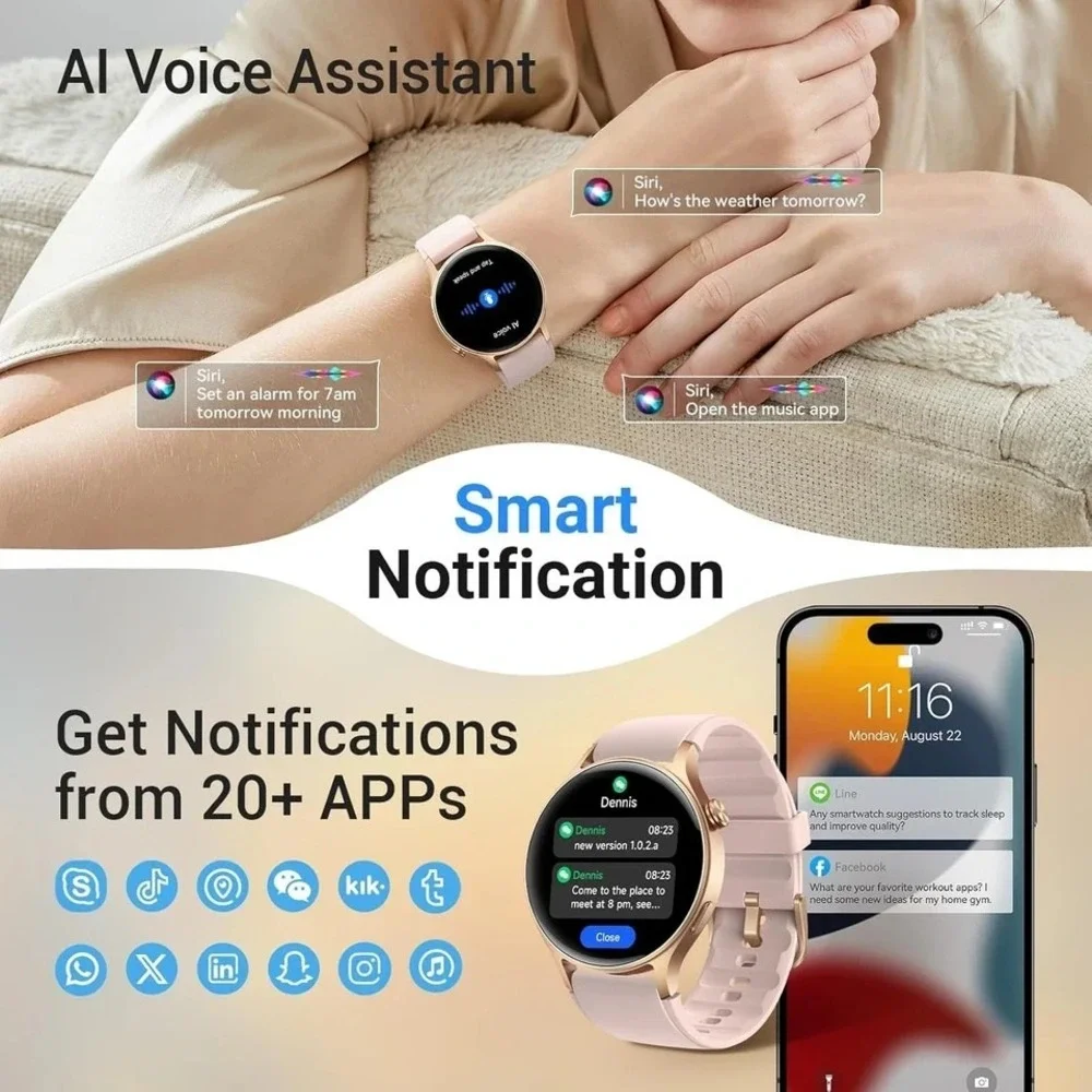 Fitpolo Smart Watch for Women 1.3
